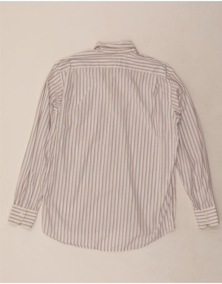 Lacoste Chemise Homme Taille 42 Grand Coton Rayé Blanc