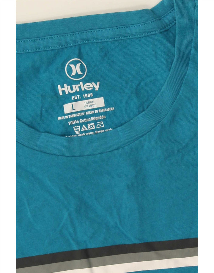 Hurley T-Shirt Graphique Homme Grand Bleu Coton