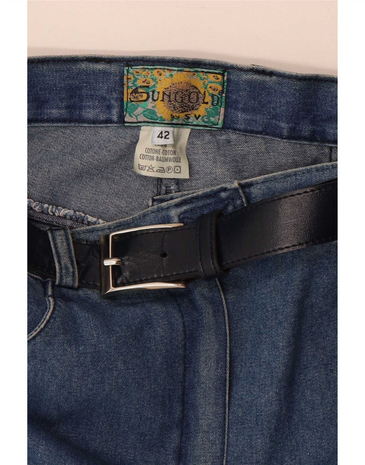 vintage Femme Denim Cargo Jupe IT 42 Moyen W28 Coton Bleu
