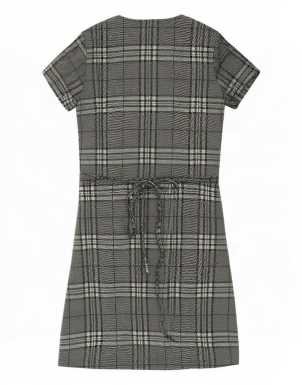 Zara Femme Robe Portefeuille UK 44 Grand Vert Plaid Polyester