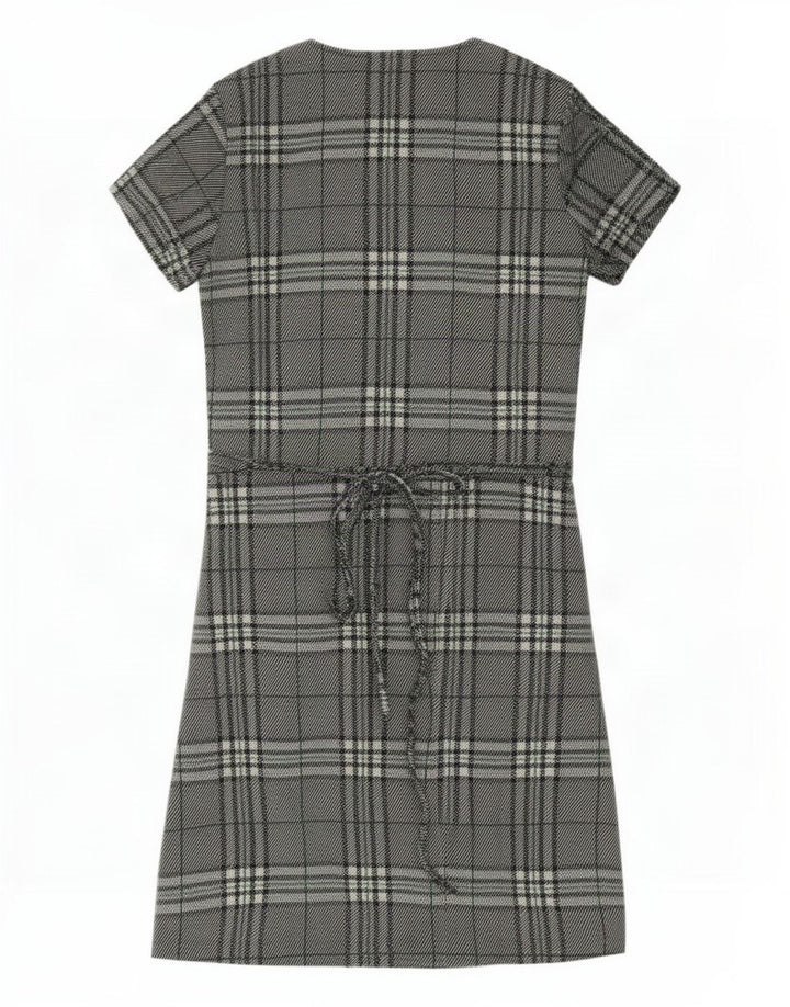 Zara Femme Robe Portefeuille UK 44 Grand Vert Plaid Polyester