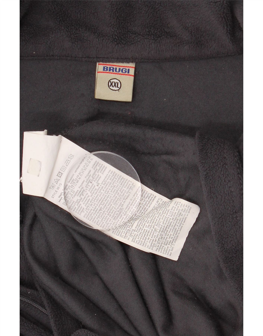 Brugi Pull polaire à col zippé pour homme 2XL Gris Polyester