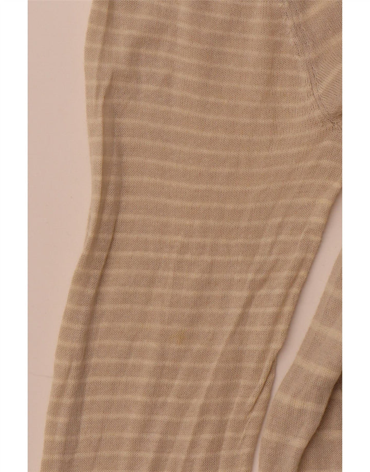 WHITE STUFF Cardigan pour femme en lin rayé beige UK 14