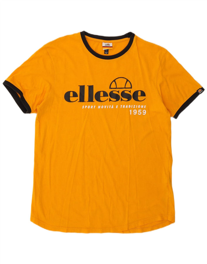 Ellesse Homme T-Shirt Graphique Haut Large Orange Coton