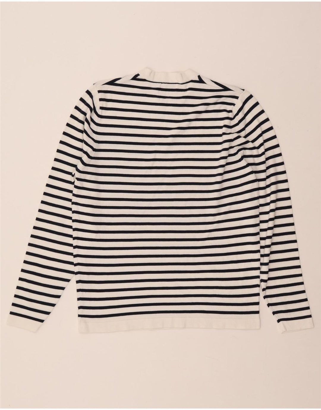 ZARA Homme Top Manches Longues Petit Coton Rayé Blanc