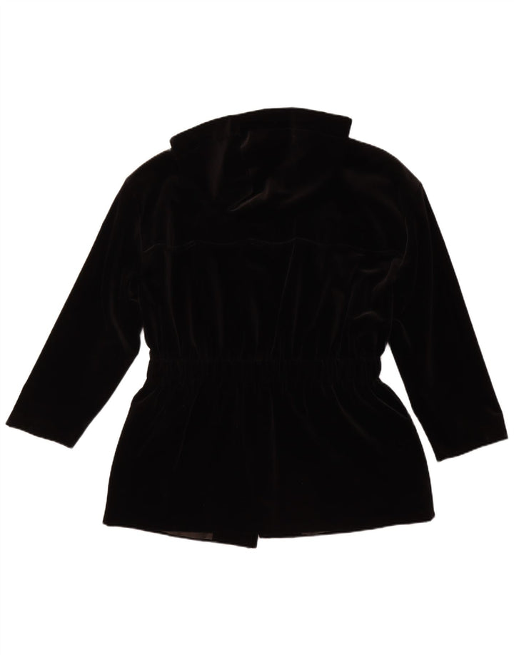 AFTER FIVE Manteau à capuche en velours pour femme UK 12 Noir moyen