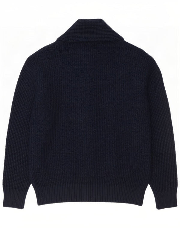 Zara Homme Cardigan Pull Large Bleu Marine Acrylique