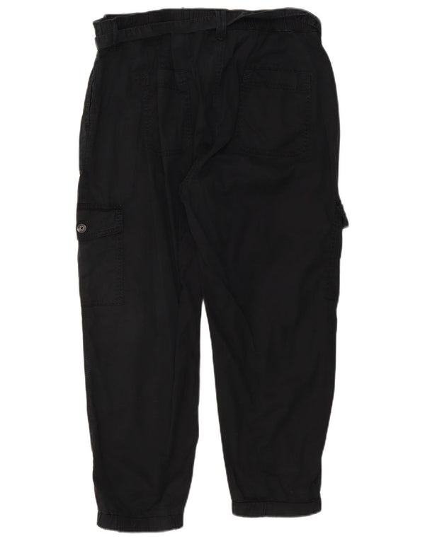 Marks & Spencer Womens Crop Joggers Cargo Trousers UK 18 XL W36 L25 Black