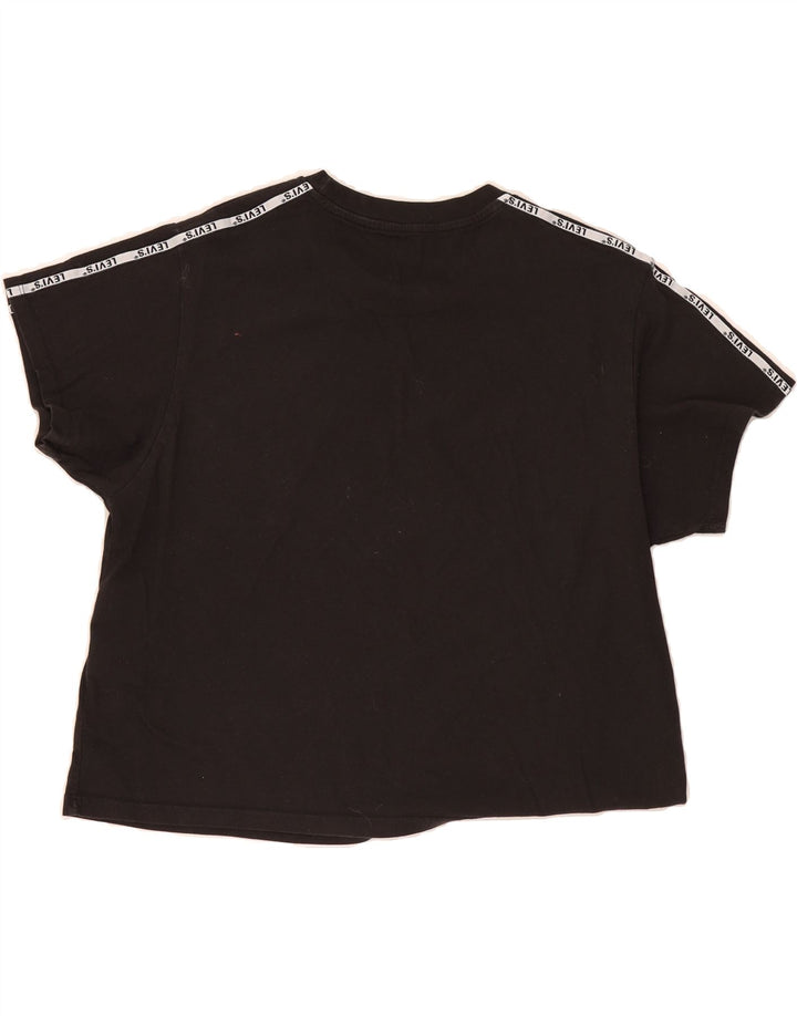 LEVI'S Womens Graphic T-Shirt Top UK 14 Medium Black Cotton Vintage Levi's and Second-Hand Levi's from Messina Hembry 