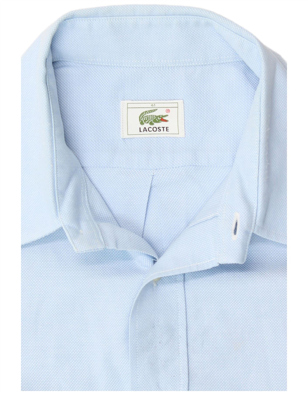 Lacoste Chemise à manches courtes pour hommes Taille 41 Grand coton bleu