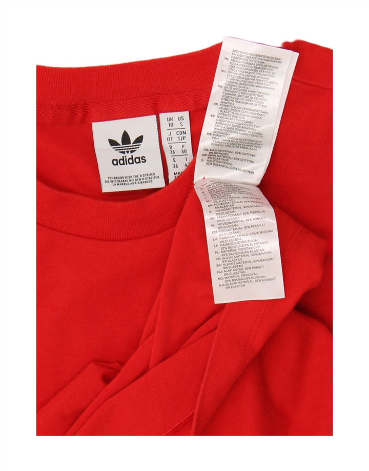 Adidas T-shirt graphique pour femme UK 10 Petit coton rouge
