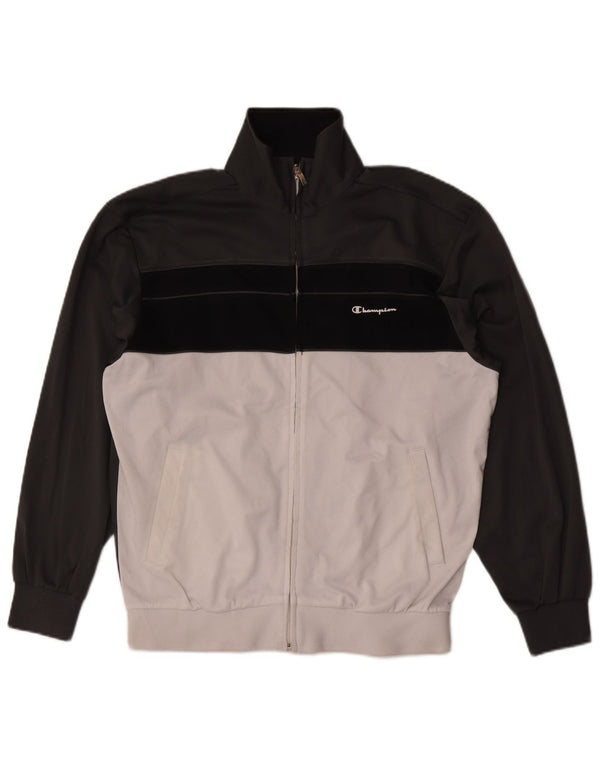 Champion Veste de Survêtement Homme Gris Moyen Polyester Colorblock