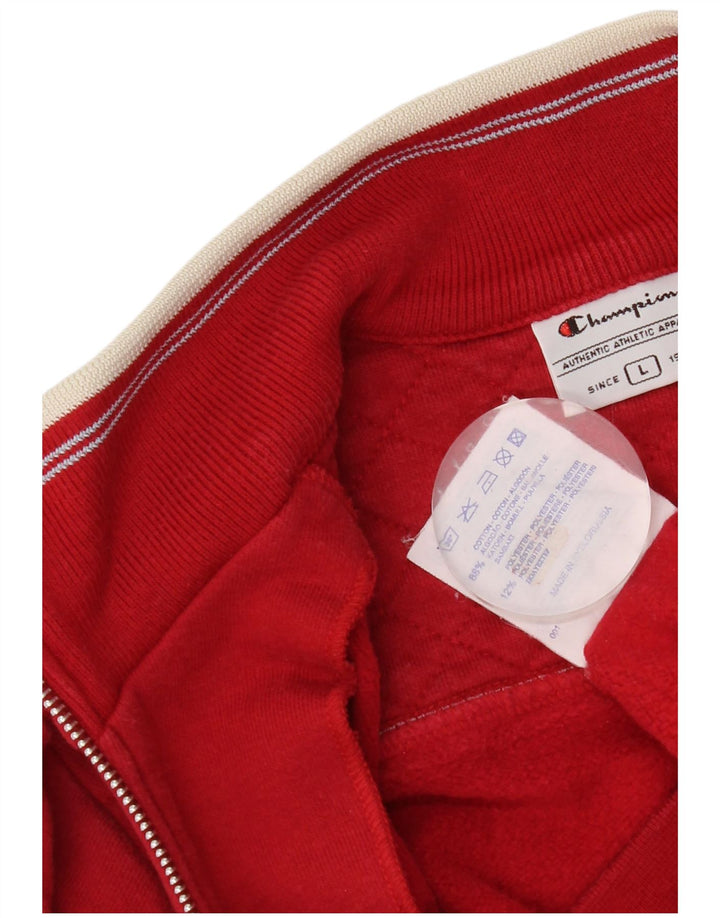 Champion Veste de survêtement graphique pour femme UK 14 Large Rouge Coton