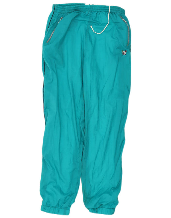 Vintage Mens Tracksuit Trousers Joggers IT 44 XS Turquoise Polyamide