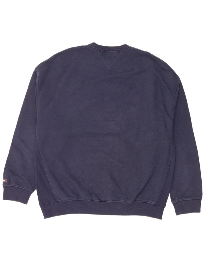 Tommy Hilfiger Sweat-shirt graphique coupe décontractée pour homme Bleu marine moyen