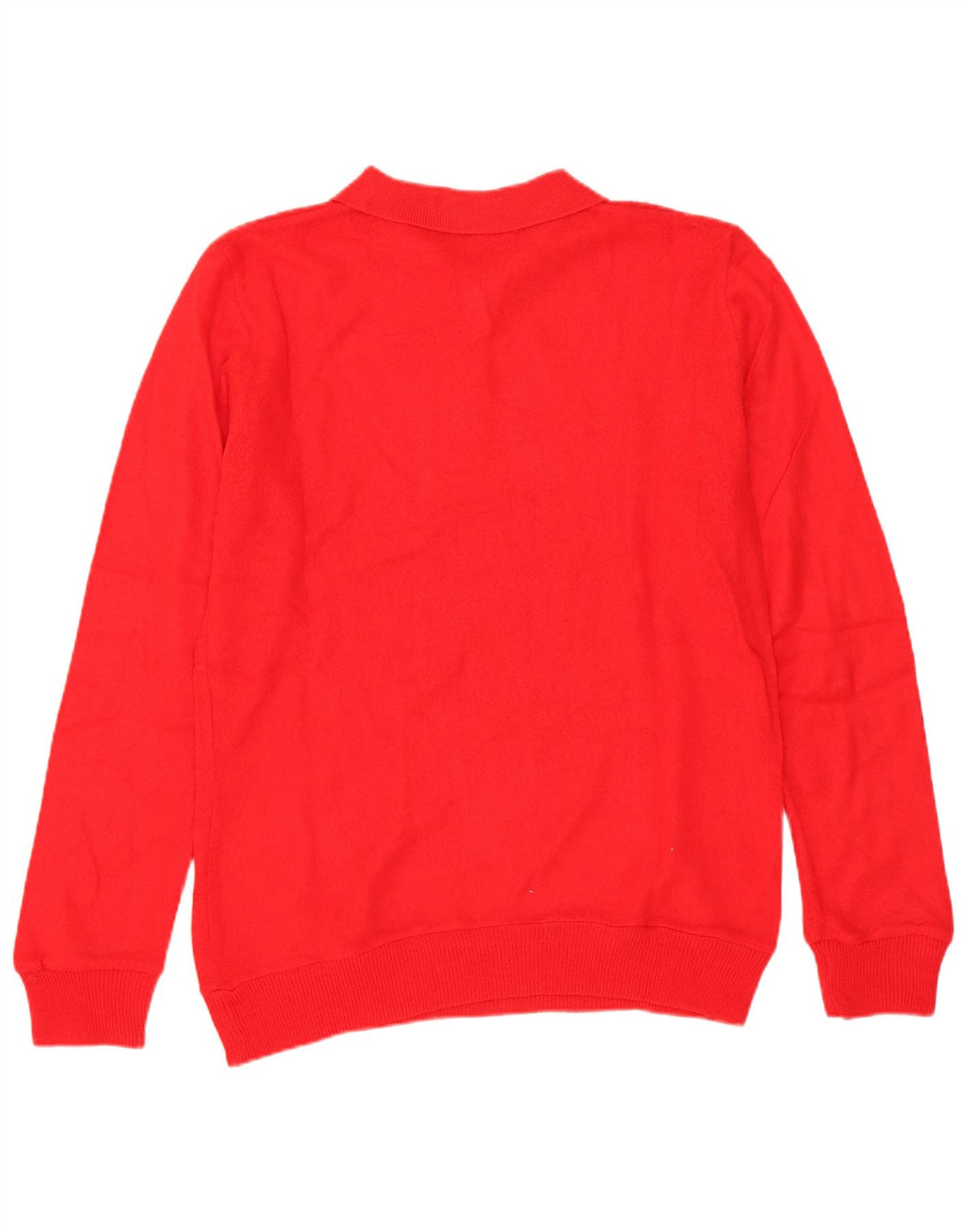 vintage Femme Polo Neck Jumper Pull IT 42 Moyen Rouge Polyacrylique