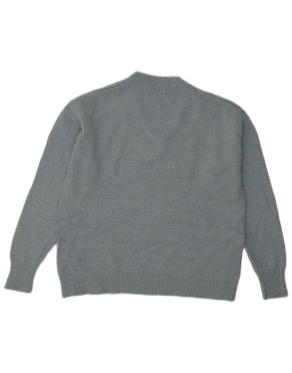 Massimo Dutti Pull col V pour femme UK 44 Bleu moyen Polyamide