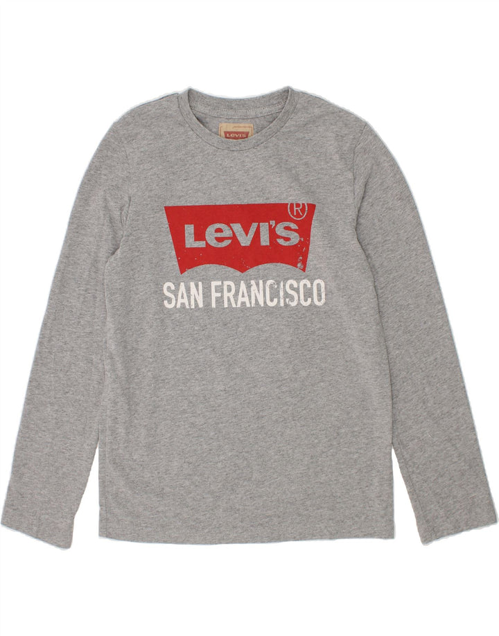 LEVI'S Boys Graphic Top Long Sleeve 9-10 Years Grey Vintage Levi's and Second-Hand Levi's from Messina Hembry 