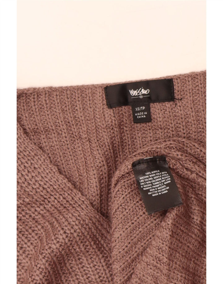 MOSSIMO Pull surdimensionné à col en V pour femme UK 6 XS Marron Colourblock