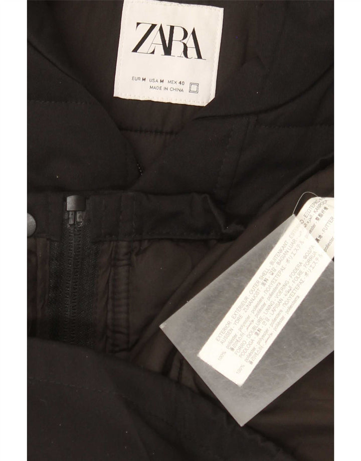Zara Gilet rembourré pour homme UK 38 Medium Noir Polyester