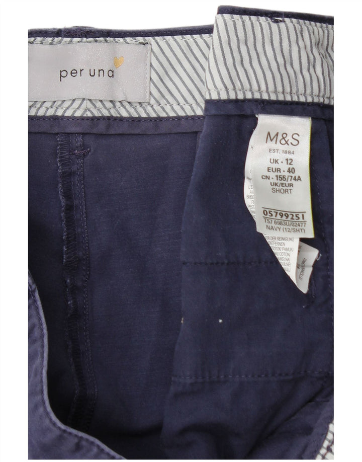 MARKS & SPENCER Pantalon Chino Femme UK 12 Medium W30 L26 Bleu Marine