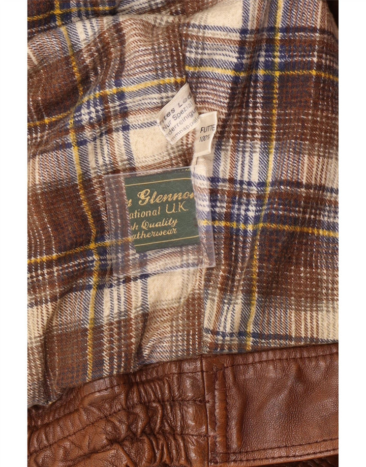 veste en cuir homme vintage UK 40 Grand cuir brun