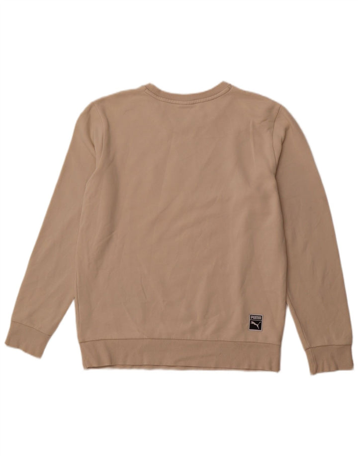 PUMA Sweat-Shirt Graphique Homme Coton Beige Moyen