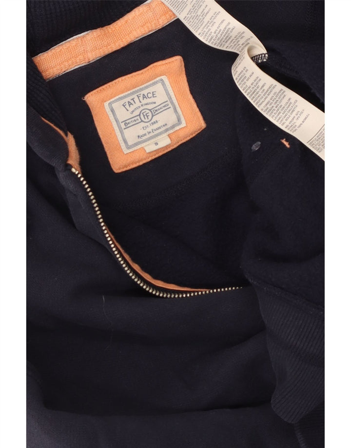 Fat Face Pull à capuche zippé pour homme Petit coton bleu marine