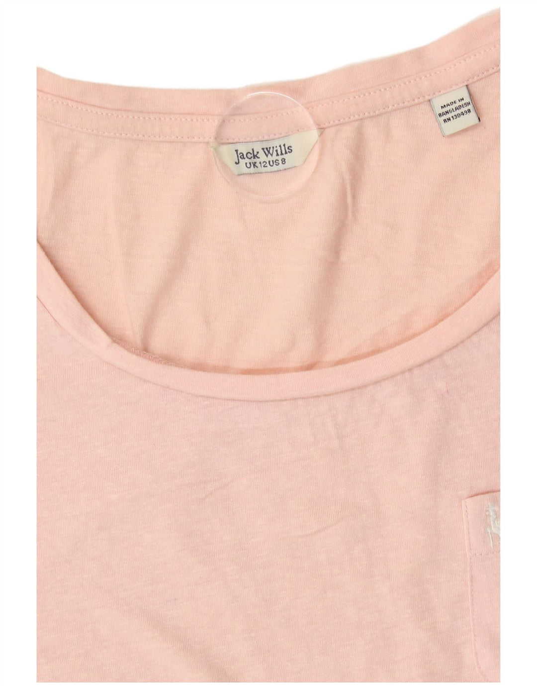 Jack Wills T-Shirt Femme Top UK 12 Rose Moyen Polyester
