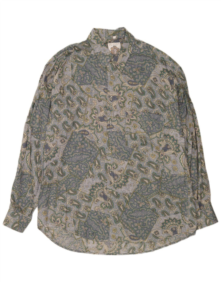 Gandolfi Chemise Homme XL Gris Paisley Viscose