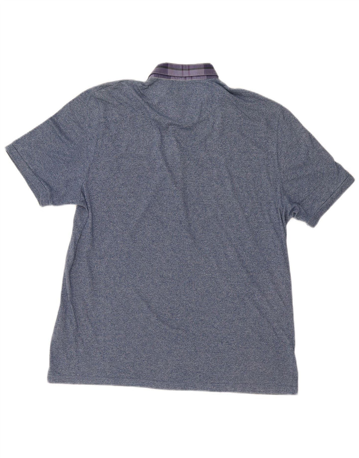 Ted Baker Polo Homme Taille 6 2XL Bleu Moucheté Coton