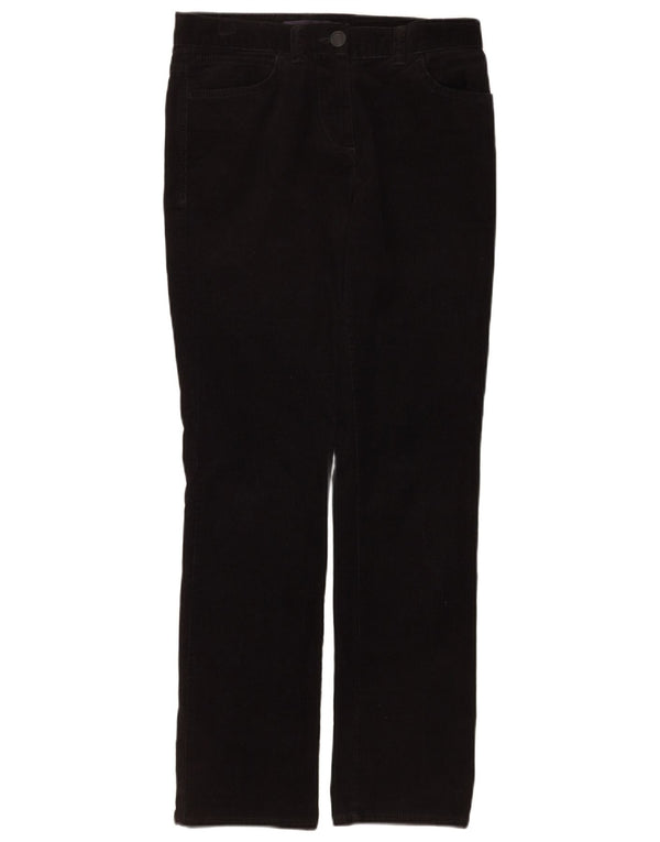 Marks & Spencer Pantalon droit en velours côtelé pour femme UK 8 Small W28 L30 Noir