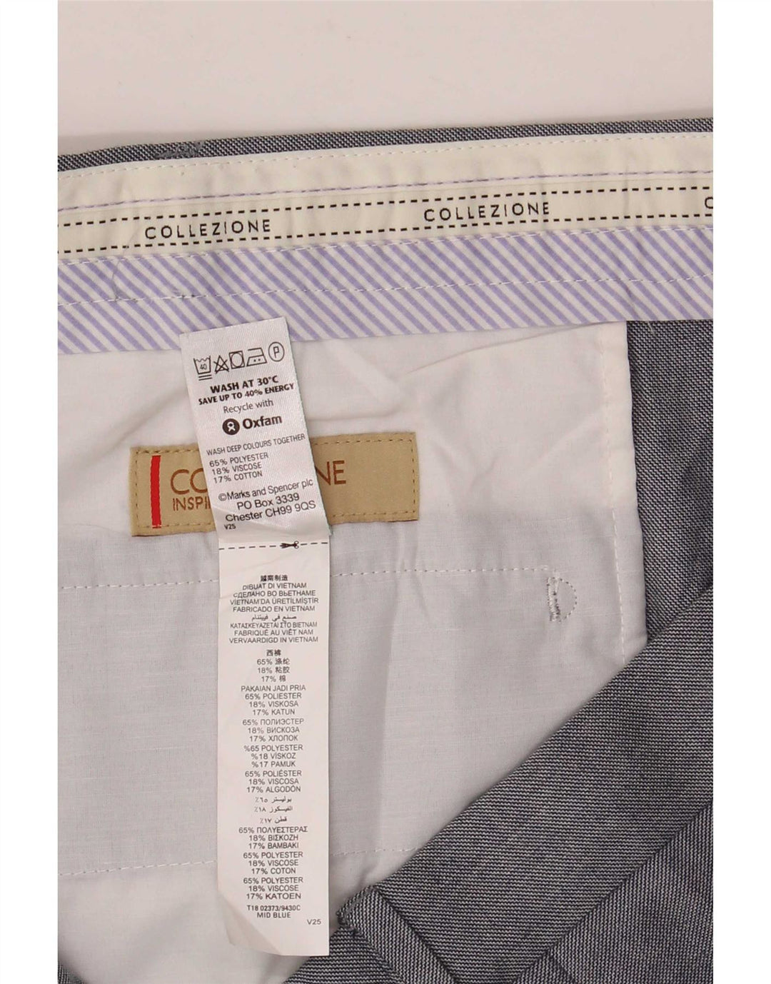 Marks & Spencer Pantalon Chino Droit Homme W44 L29 Gris Polyester