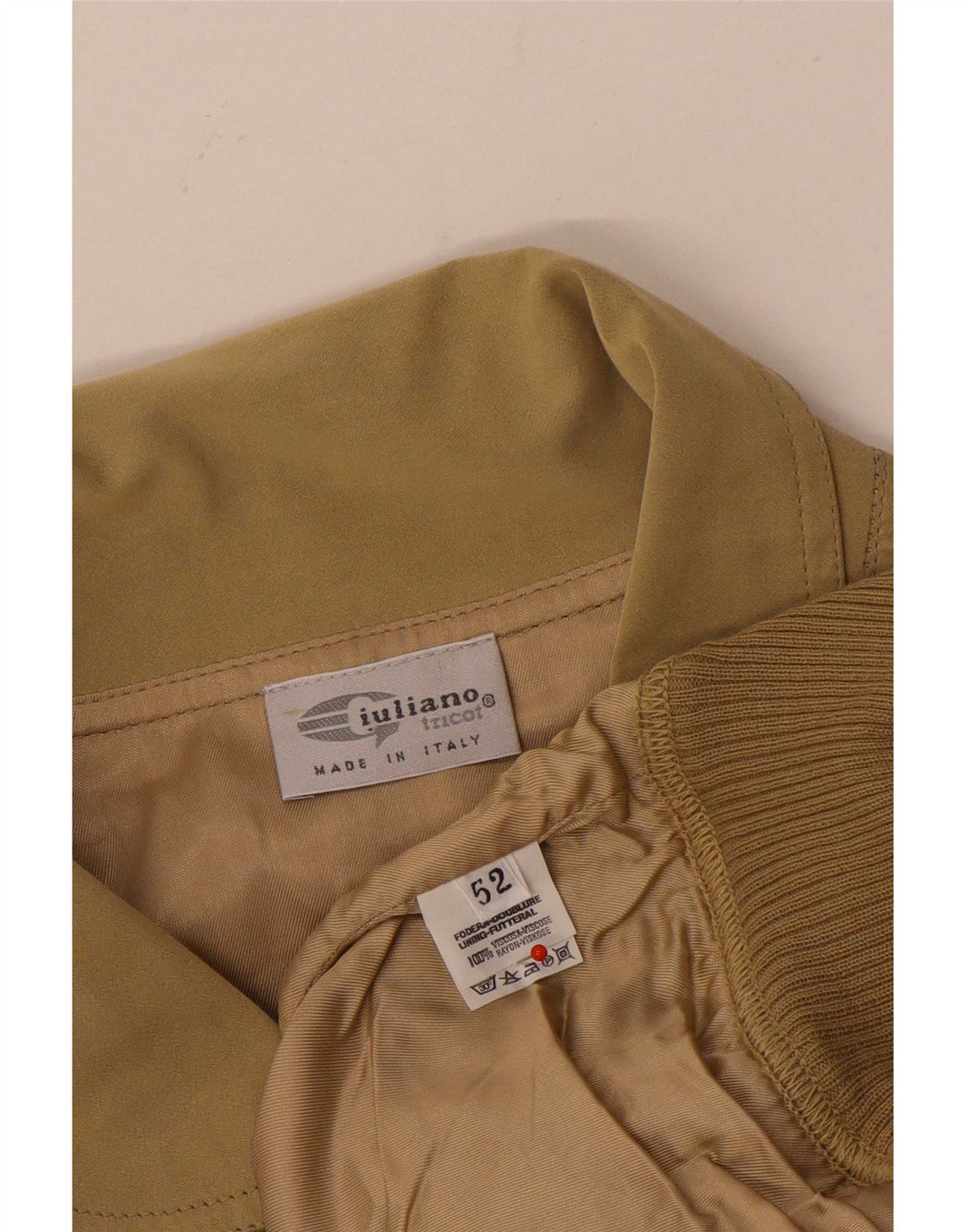 Veste Bomber Homme Vintage IT 52 XL Beige Colourblock