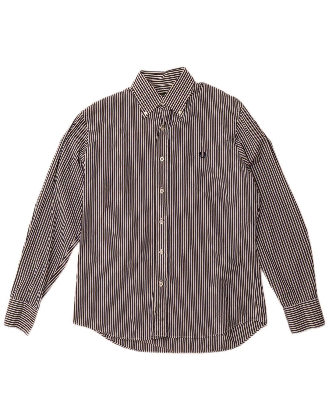 Fred Perry Chemise Slim Fit Homme Bleu Marine Moyen en Coton à Fines Rayures