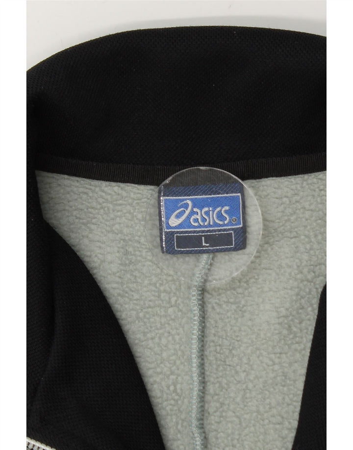 Asics Pull polaire à col zippé pour homme, grand, vert color block