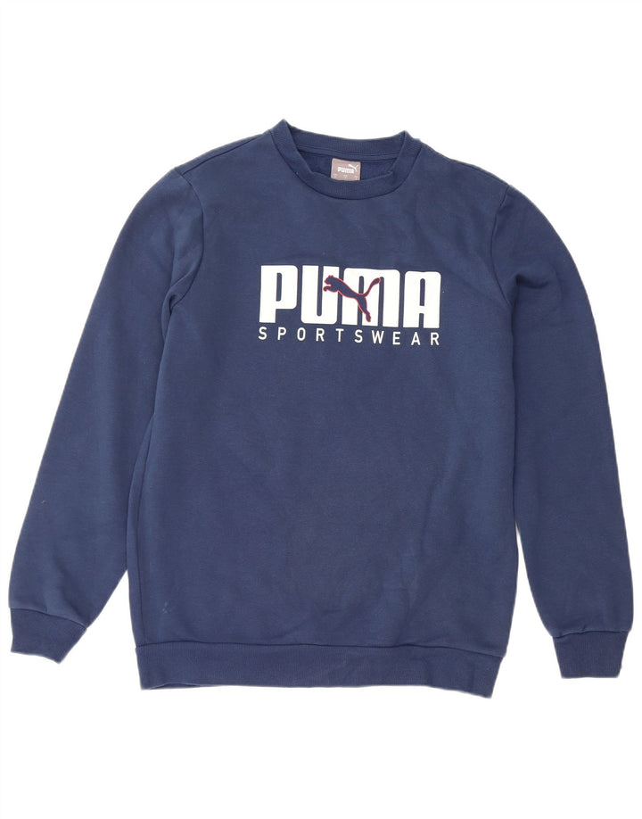 Puma Sweat-shirt graphique pour homme en coton bleu marine Taille S
