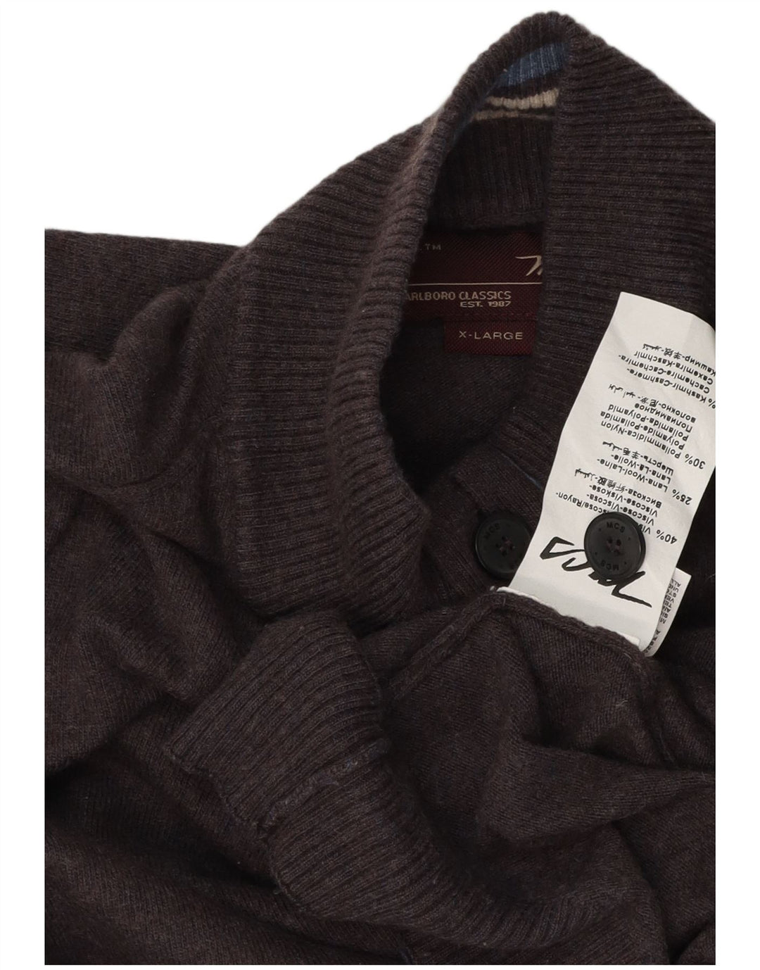 MARLBORO CLASSICS Pull à col boutonné pour femme UK 18 XL Rayonne Grise