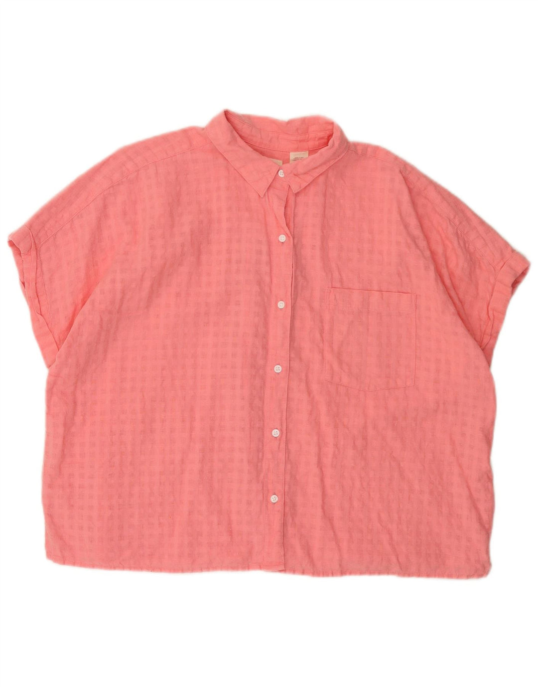 Levi's Chemise surdimensionnée à manches courtes pour femme UK 16 Grand carreaux roses