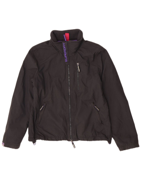 Superdry Veste coupe-vent graphique The Windhiker pour femme UK 14 Large Noir