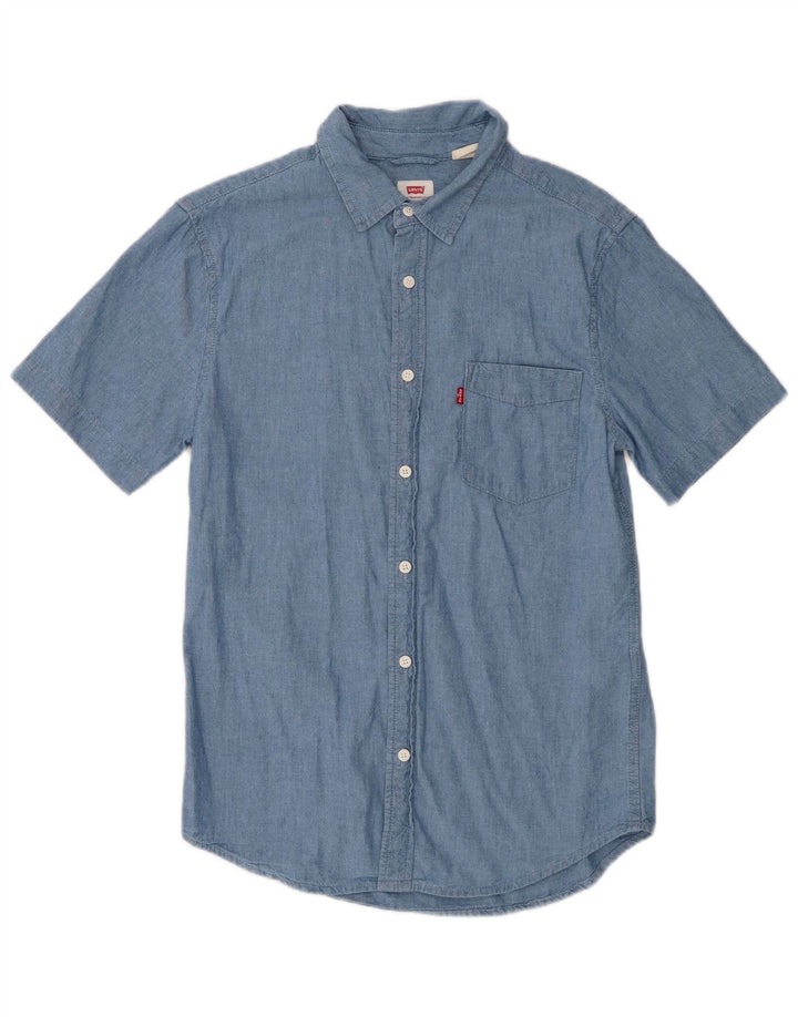 Levi's Chemise à Manches Courtes Standard Homme Bleu Moyen Coton