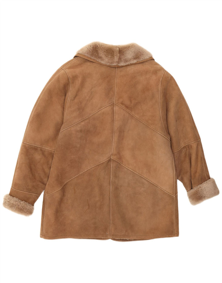 veste shearling femme vintage UK 12 Medium Brown Classic