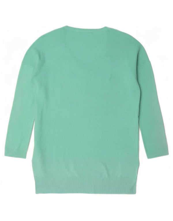 Marks & Spencer Pull surdimensionné à col en V pour femme UK 10 Petit Vert