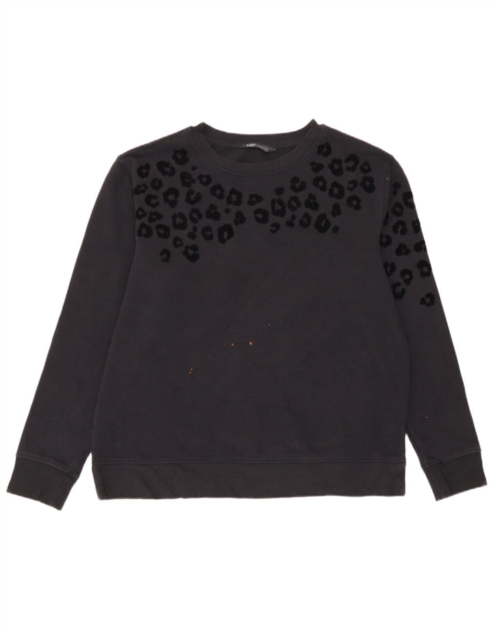 Marks & Spencer Sweat-shirt pour femme UK 44 Medium Noir Imprimé animal