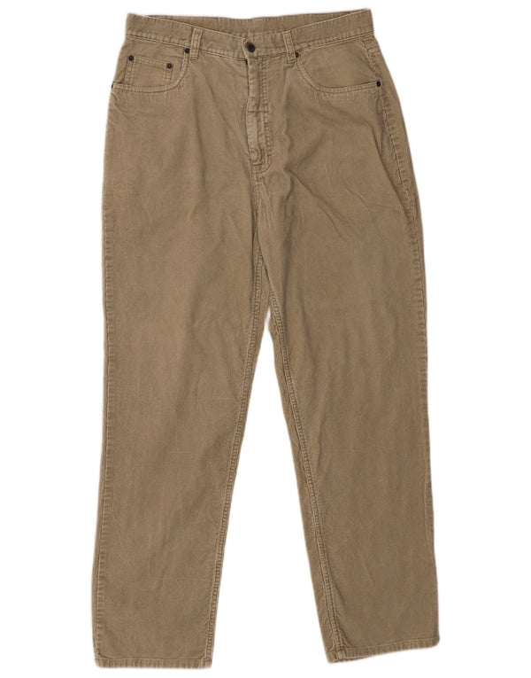 St. Bernard Mens Straight Corduroy Trousers W34 L32 Beige Cotton