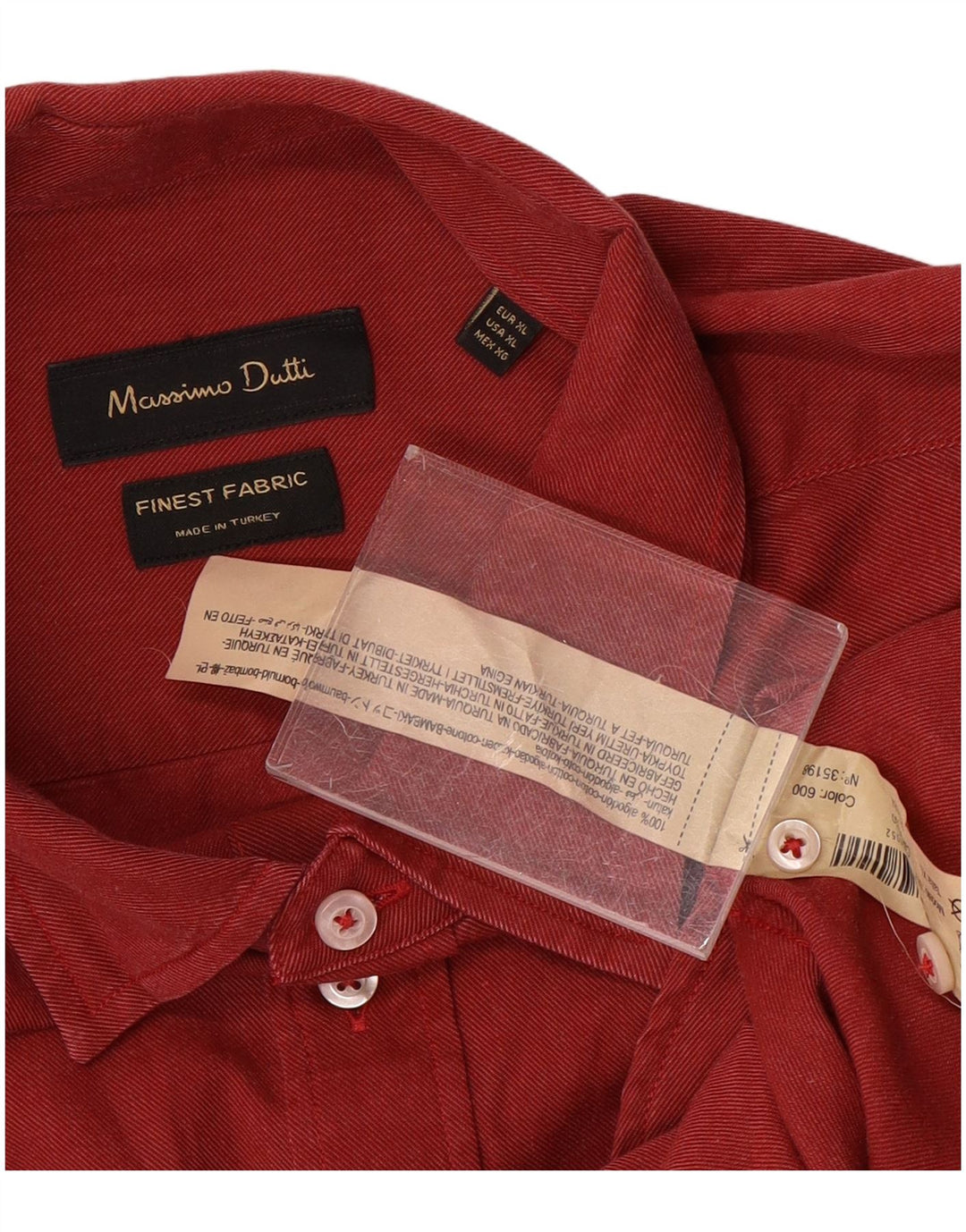 Massimo Dutti Chemise Homme XL Rouge Coton
