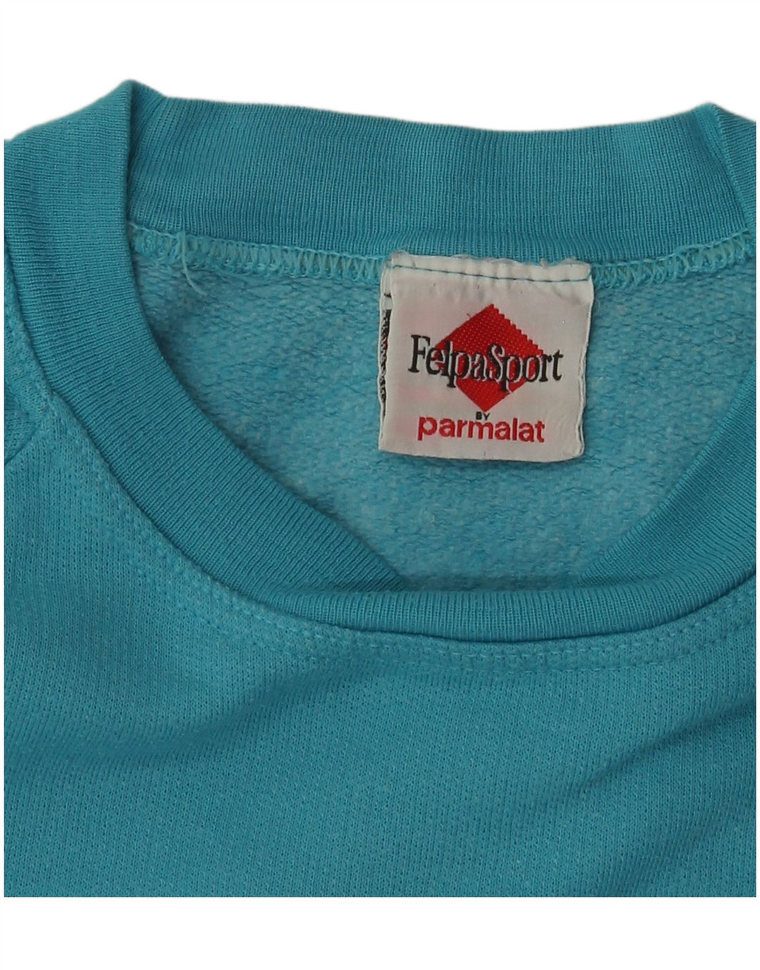 vintage Womens Graphic Sweatshirt Jumper UK 14 Coton Bleu Moyen