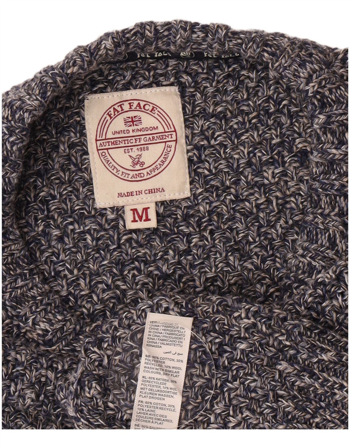 Fat Face Pull Col Ras du Cou Homme Bleu Moyen Moucheté Coton