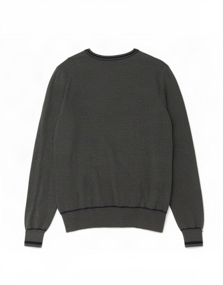 Zara Pull Graphique à Col V Homme Gris Moyen