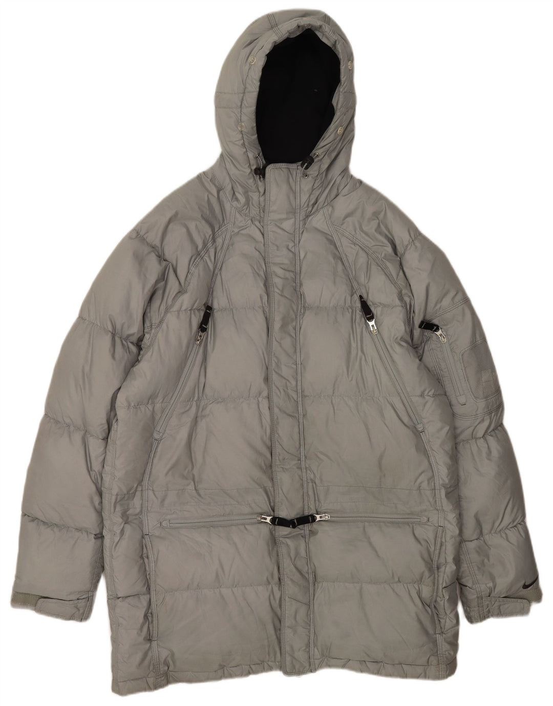 Nike Manteau rembourré à capuche coupe ample pour homme UK 39/41 Gris moyen Polyester